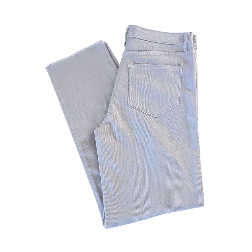 Kensie Vintage Luxe The Slim Jeans Lavender Gray Raw Hem Straight Leg 6/28